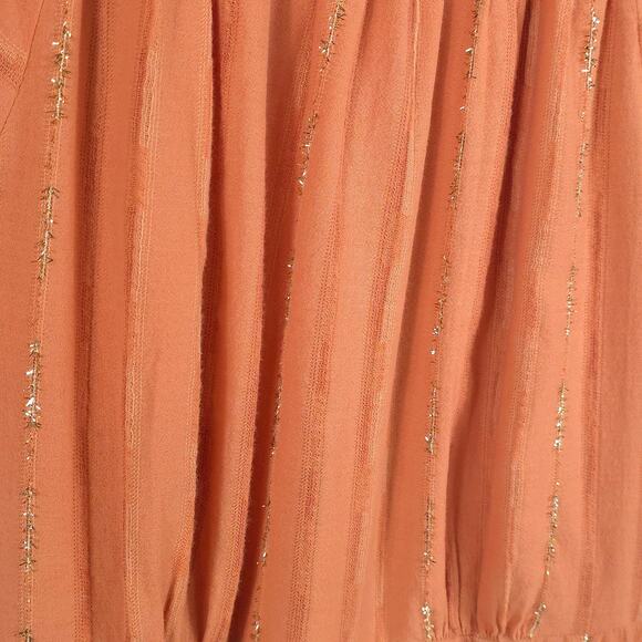 Ace & Jig Maxi Quince Dress Metallic Maxi Boho Puff Sleeve Peasant - Picture 10 of 11